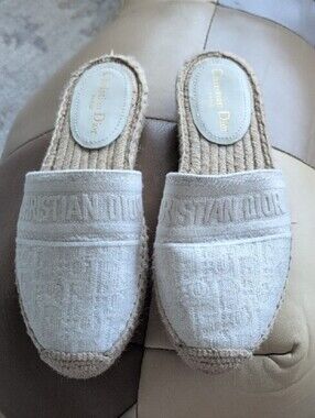 Dior Cream Canvas Espadrilles